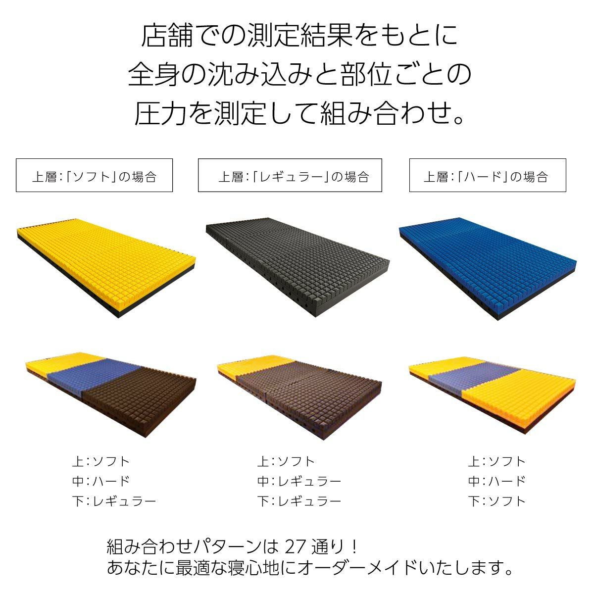 オーダーメイド腰楽寝myマット 七つ星 厚み12cm シングル セミダブル