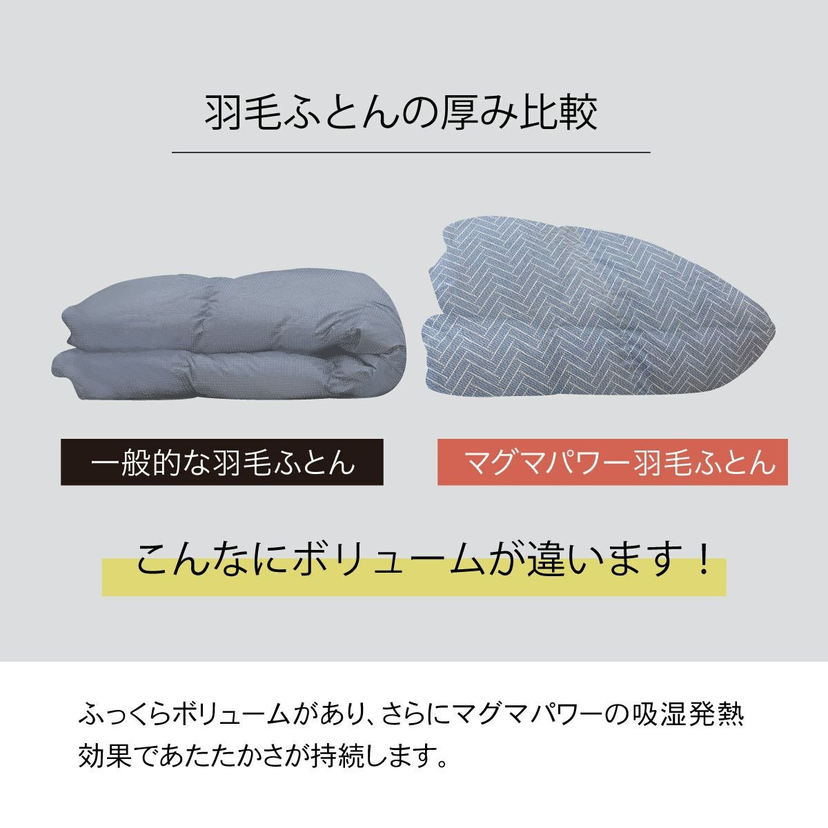 吸湿発熱マグマパワー羽毛ふとん MP25-04 シングルロング ダブル