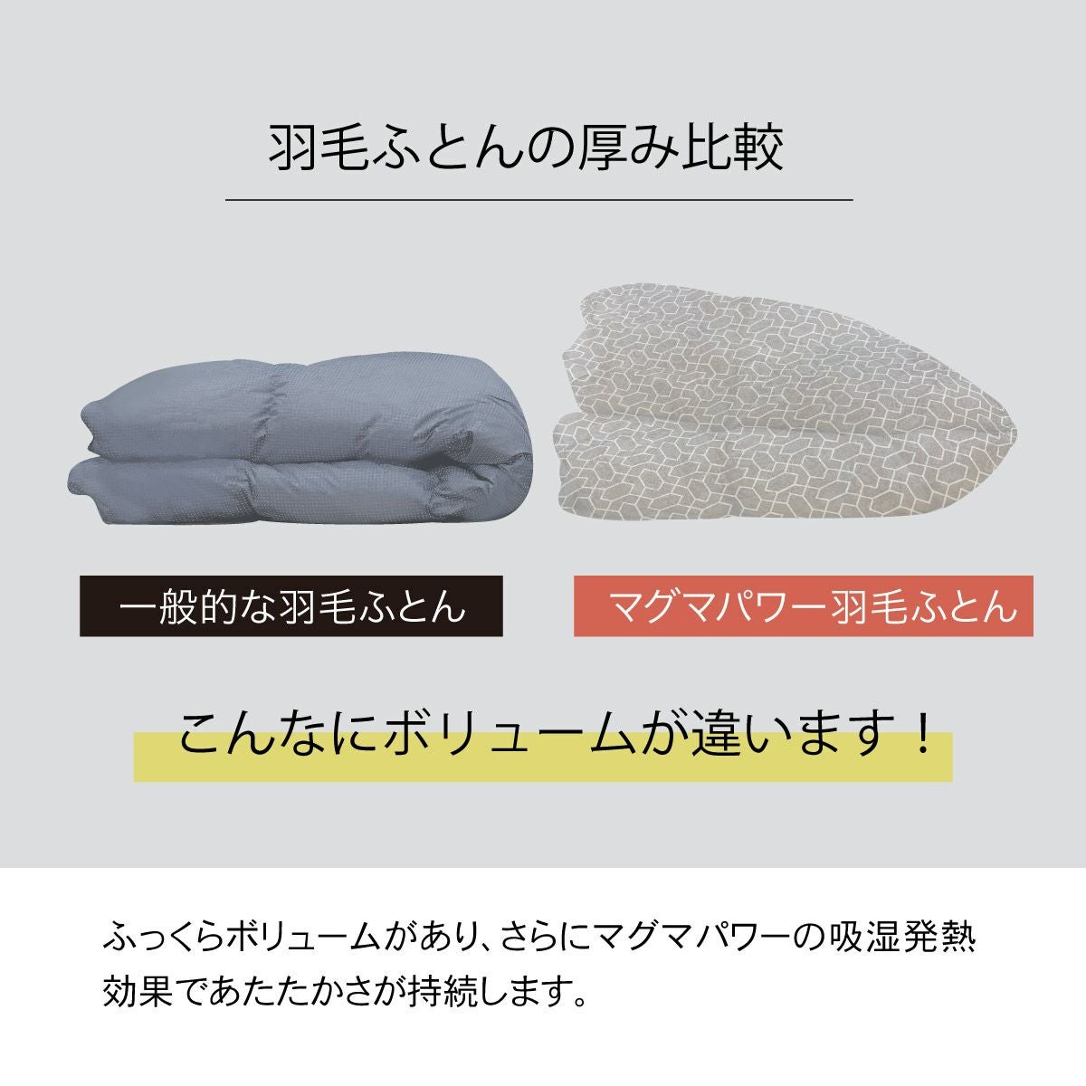 吸湿発熱マグマパワー羽毛ふとん MP25-06 シングルロング ダブル